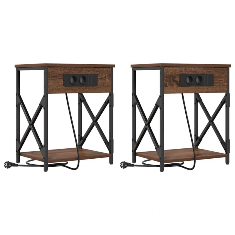 Szafka Nocna 2 pcs Brązowy dąb 41 x 31 x 51 cm