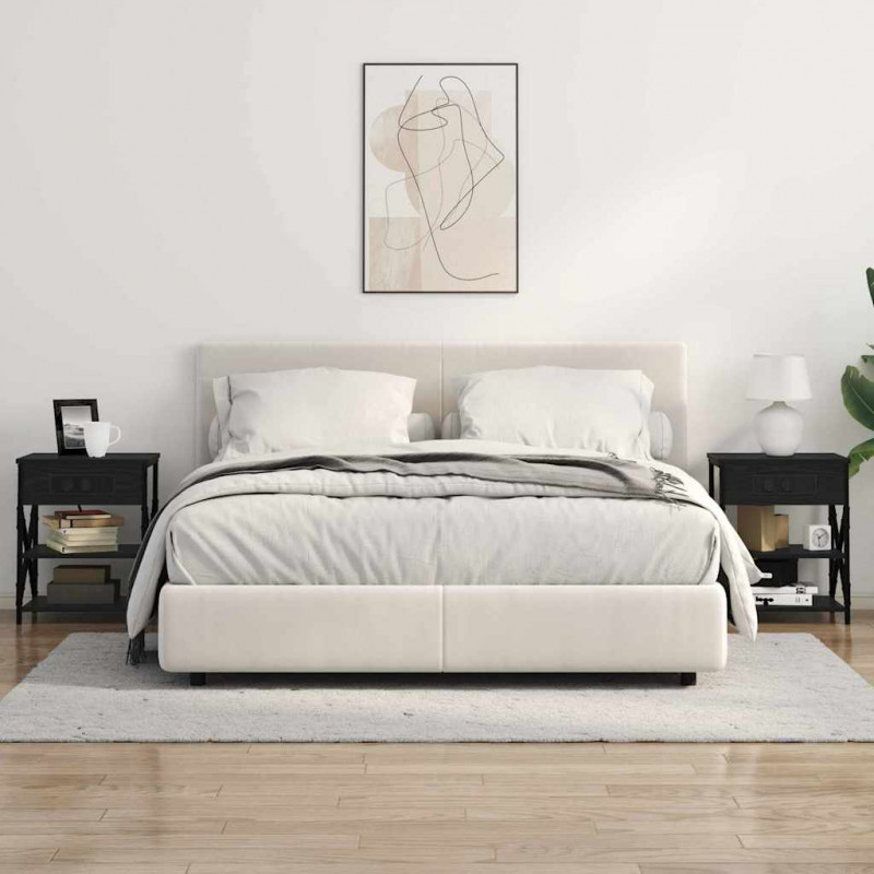 Szafka Nocna Czarny Dąb 41 x 31 x 51 cm Materiał drewnopochodny
