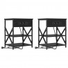 Szafka Nocna z półką 2 pcs Czarny Dąb 41 x 31 x 51 cm