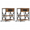 Szafka Nocna z półką 2 pcs Dąb wędzony 41 x 31 x 51 cm