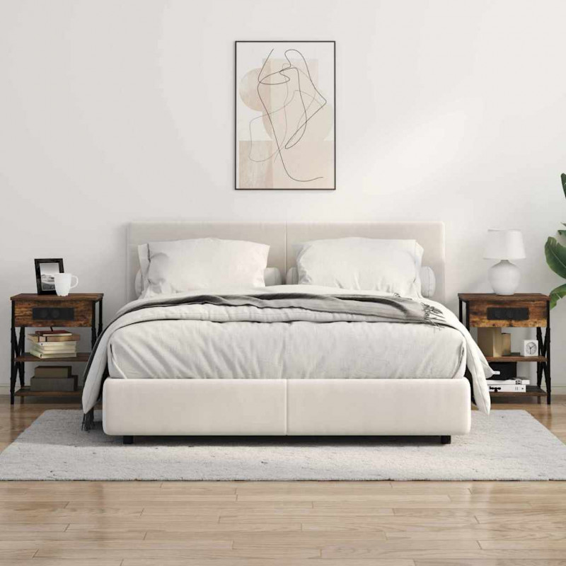 Szafka Nocna z półką 2 pcs Dąb wędzony 41 x 31 x 51 cm
