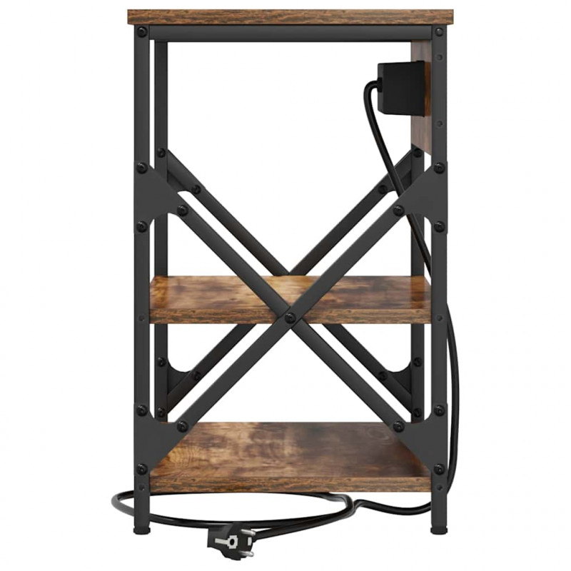 Szafka Nocna z półką 2 pcs Dąb wędzony 41 x 31 x 51 cm