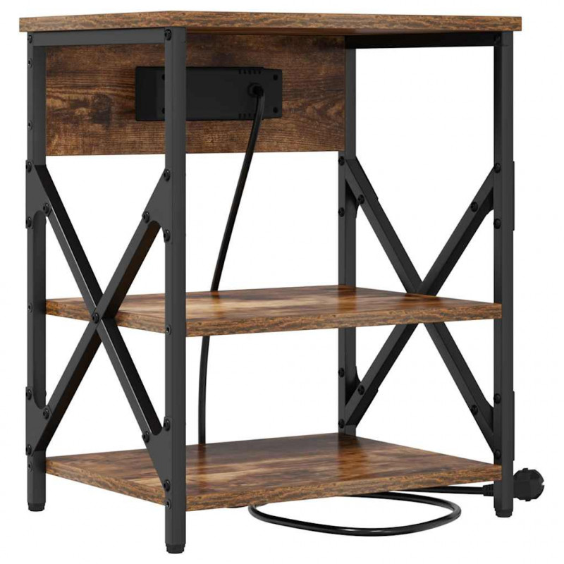 Szafka Nocna z półką 2 pcs Dąb wędzony 41 x 31 x 51 cm