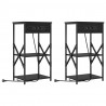 Szafka Nocna z półką 2 pcs Czarny Dąb 41 x 31 x 76 cm