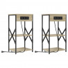 Szafka Nocna z półką 2 pcs Dąb Sonoma 41 x 31 x 76 cm
