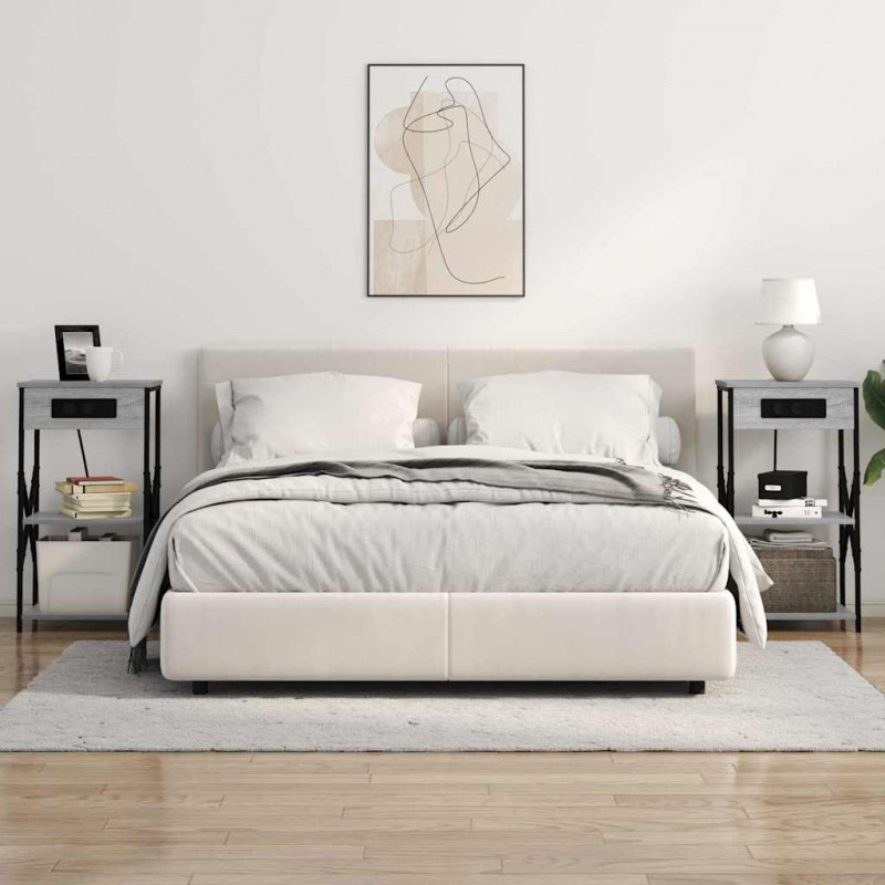 Szafka Nocna z półką Szary Sonoma 41 x 31 x 76 cm
