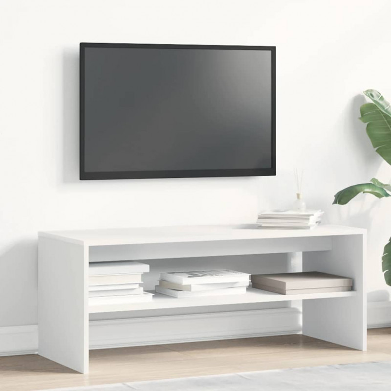 Szafka pod TV, biała, 100 x 40 x 40 cm, płyta wiórowa