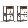 Szafka Nocna z półką 2 pcs Brązowy dąb 41 x 31 x 76 cm