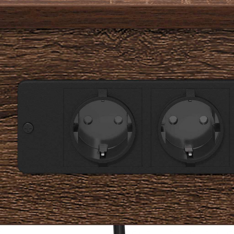 Szafka Nocna z półką 2 pcs Brązowy dąb 41 x 31 x 76 cm
