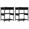 Szafka Nocna 2 pcs Czarny Dąb 41 x 31 x 51 cm
