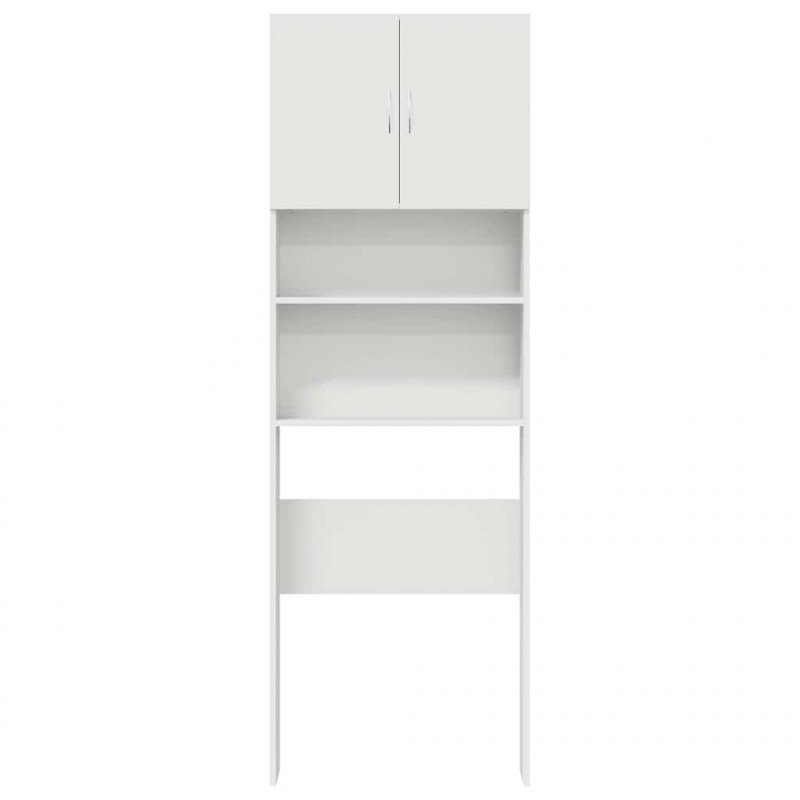 Szafka pod pralkę Biała 64x24x190 cm Drewno klejone