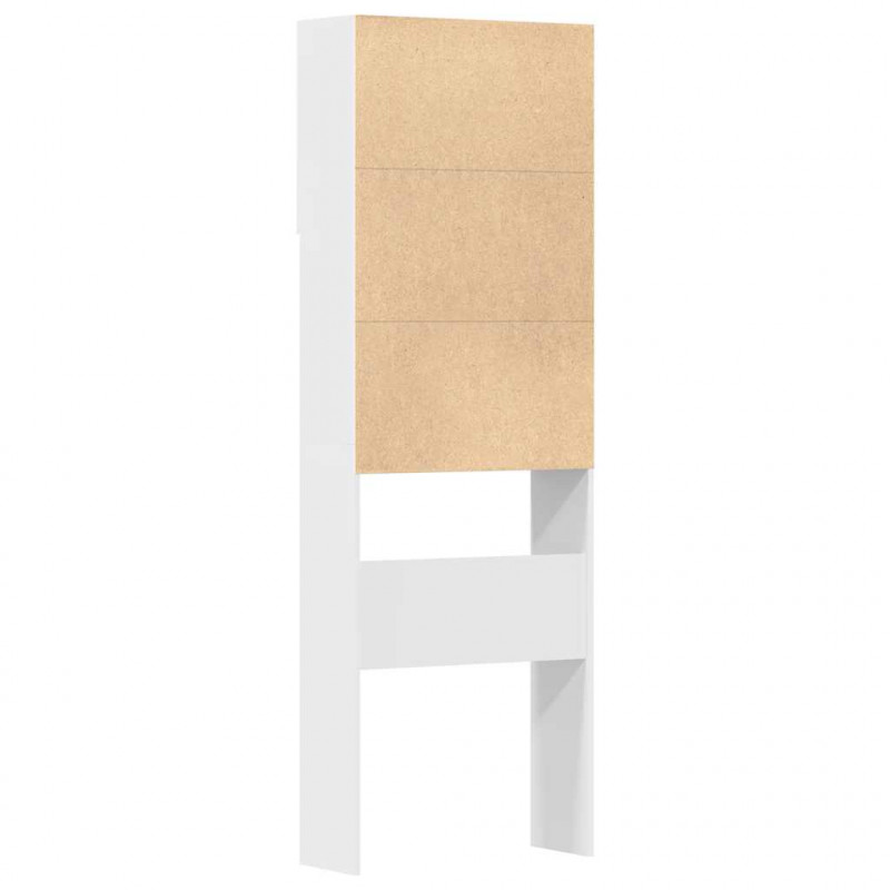 Szafka pod pralkę Biała 64x24x190 cm Drewno klejone