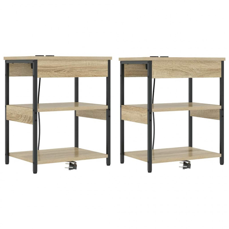 Szafka Nocna 2 pcs Dąb Sonoma 41 x 31 x 51 cm