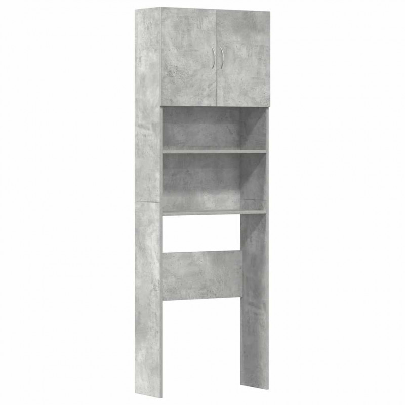 Szafka pod pralkę Betonowa szara 64x24x190 cm Drewno klejone