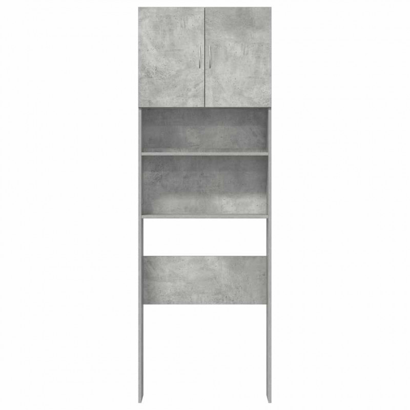 Szafka pod pralkę Betonowa szara 64x24x190 cm Drewno klejone