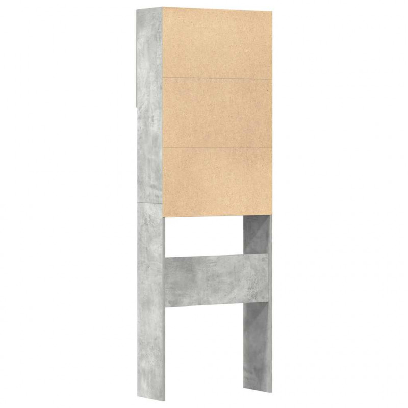 Szafka pod pralkę Betonowa szara 64x24x190 cm Drewno klejone