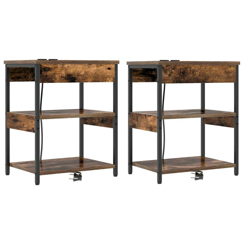 Szafka Nocna 2 pcs Dąb wędzony 41 x 31 x 51 cm