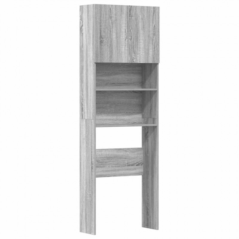 Szafka pod pralkę Sonoma Szara 64x24x190 cm Drewno klejone