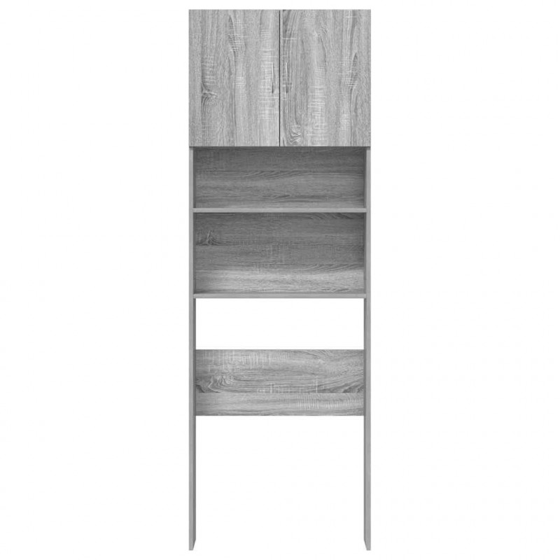Szafka pod pralkę Sonoma Szara 64x24x190 cm Drewno klejone