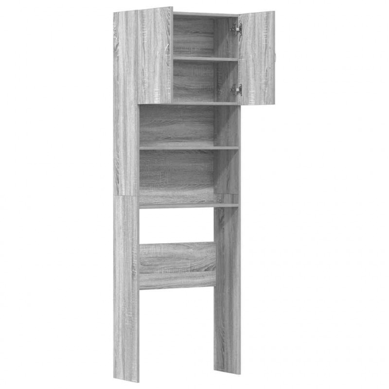 Szafka pod pralkę Sonoma Szara 64x24x190 cm Drewno klejone