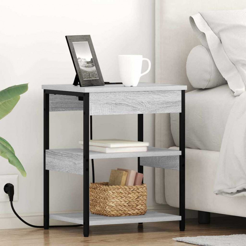 Szafka Nocna 2 pcs Szary Sonoma 41 x 31 x 51 cm