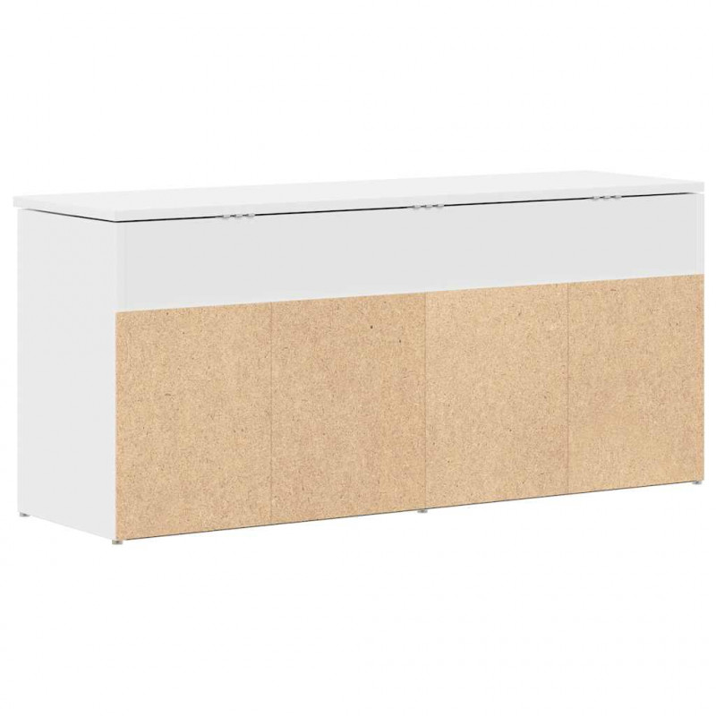 Ławka z miejscem na buty, biała, 102x30,5x45 cm