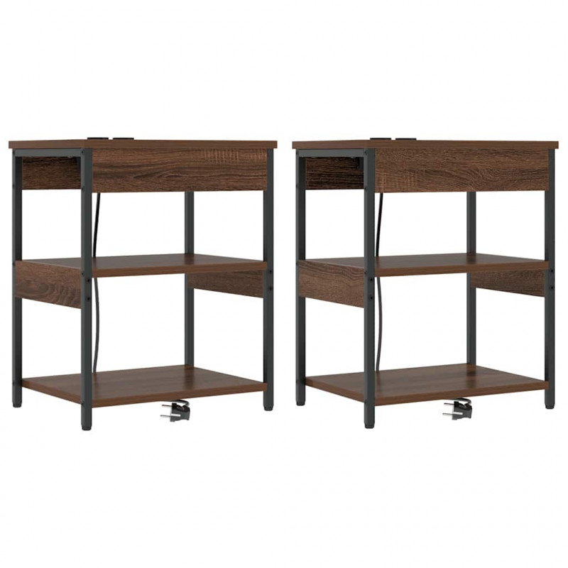 Szafka Nocna 2 pcs Brązowy dąb 41 x 31 x 51 cm
