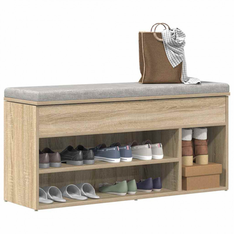 Ławka na buty dąb sonoma 102x30,5x45 cm materiał drewnopochodny