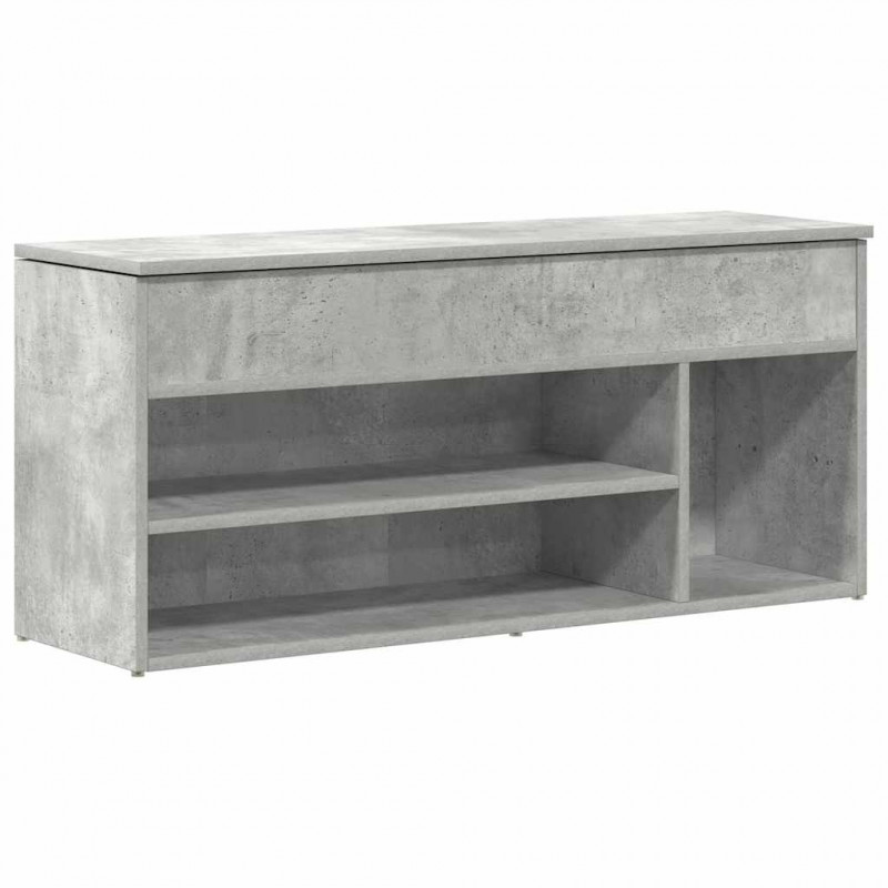 Ławka z miejscem na buty, szarość betonu, 102x30,5x45 cm