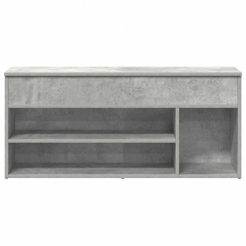 Ławka z miejscem na buty, szarość betonu, 102x30,5x45 cm