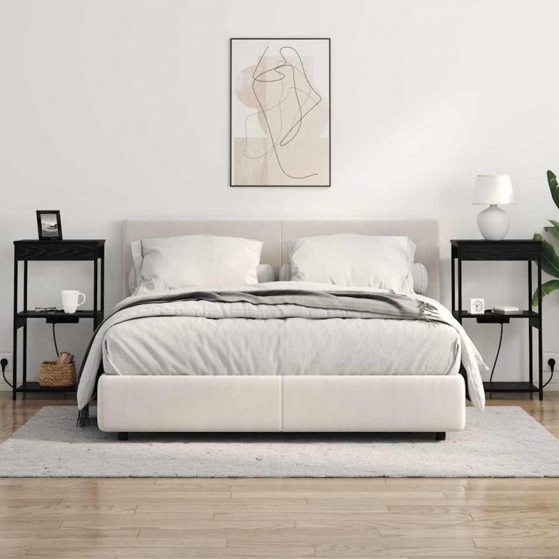 Szafka Nocna Czarny Dąb 41 x 31 x 76 cm Materiał drewnopochodny