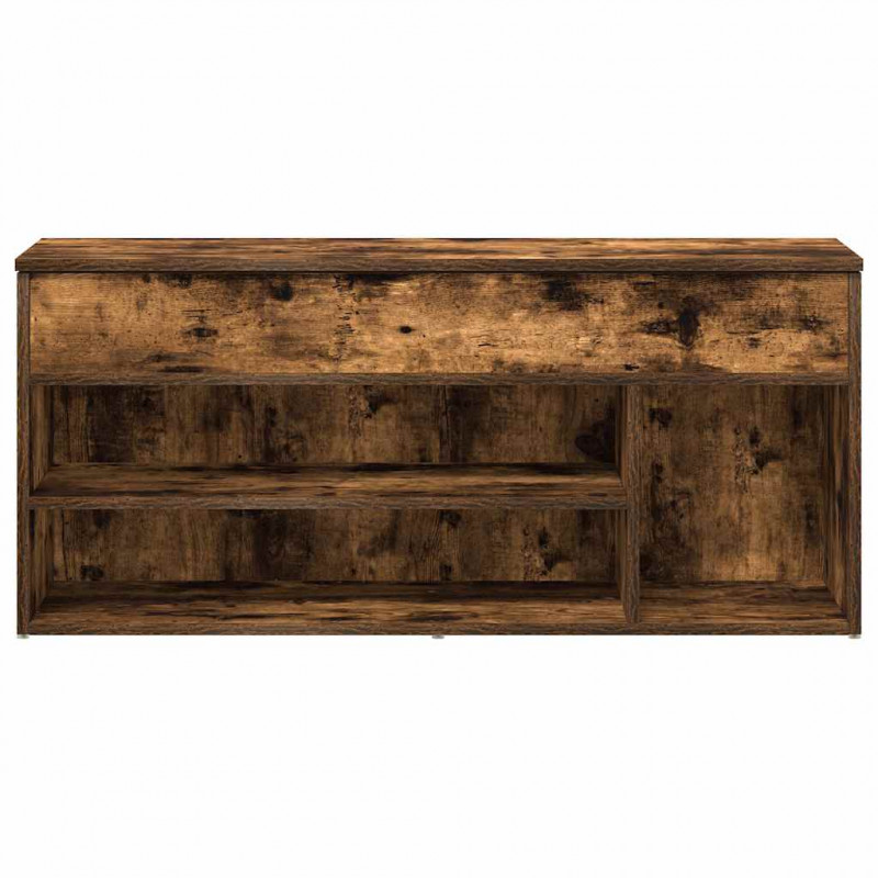 Ławka z miejscem na buty, przydymiony dąb, 102x30,5x45 cm