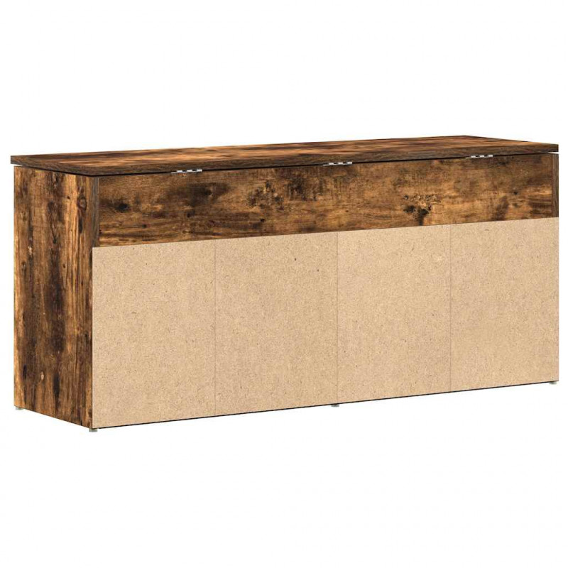 Ławka z miejscem na buty, przydymiony dąb, 102x30,5x45 cm
