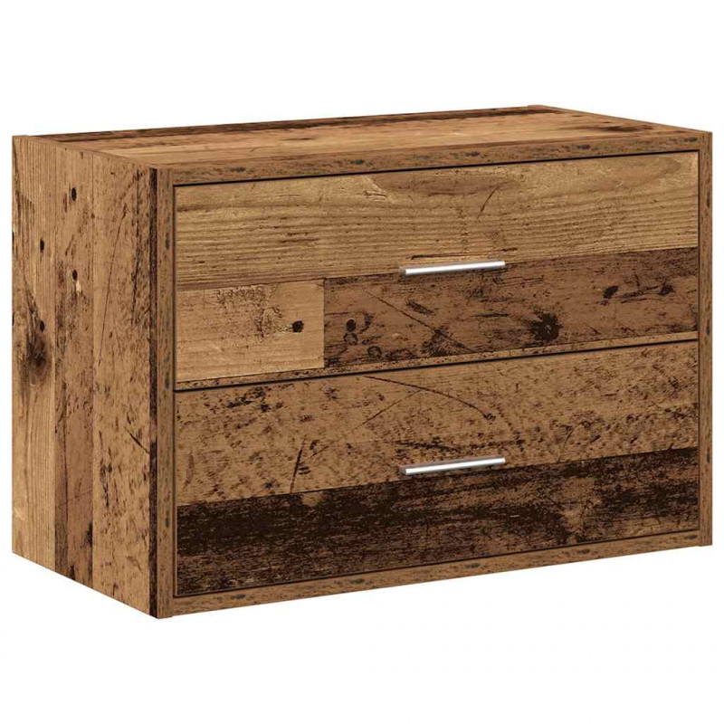 Szafka z 2 szufladami, stare drewno, 60x31x40 cm