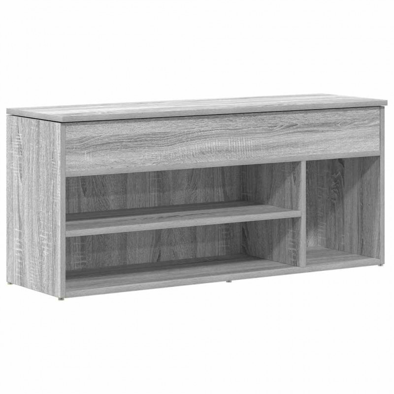 Ławka z miejscem na buty, szary dąb sonoma, 102x30,5x45 cm
