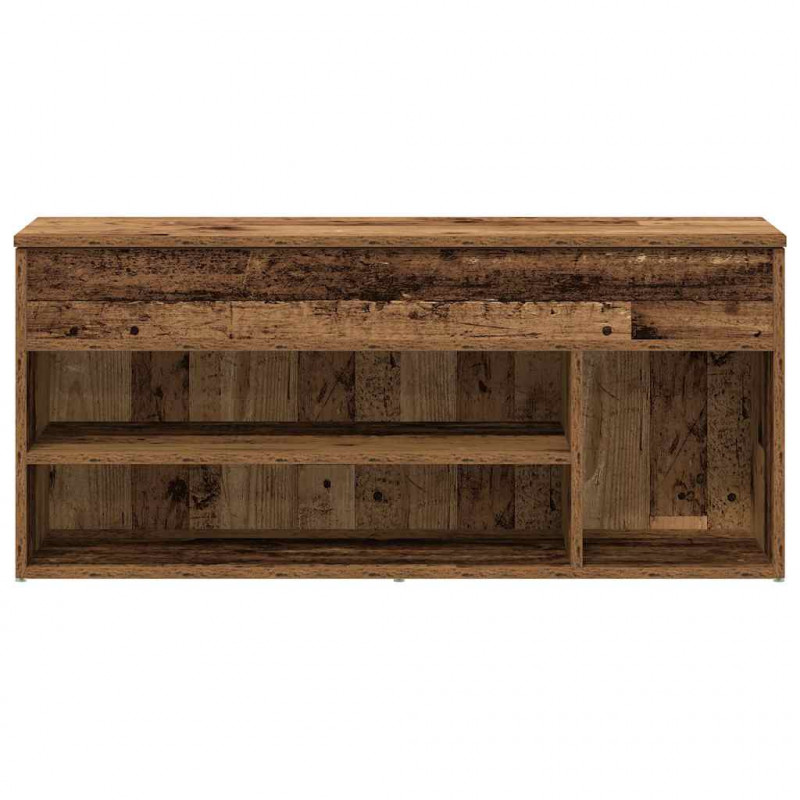 Ławka ze schowkiem na buty, stare drewno, 102x30,5x45 cm