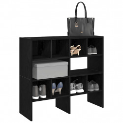 Stojaki na buty 2 szt., sztaplowany, czarny, 89,5x30x40 cm