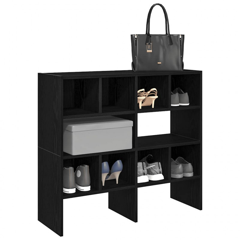 Stojaki na buty 2 szt., sztaplowany, czarny, 89,5x30x40 cm