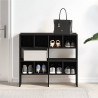 Stojaki na buty 2 szt., sztaplowany, czarny, 89,5x30x40 cm
