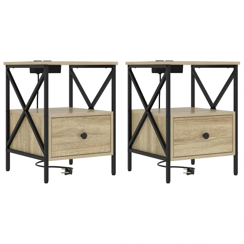 Szafka Nocna z szufladą 2 pcs Dąb Sonoma 41,5 x 40,5 x 55 cm