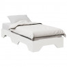 Rama łóżka bez materaca, składana, biała, 90x190 cm lite drewno