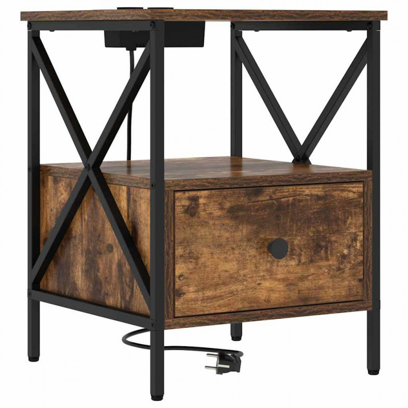 Szafka Nocna z szufladą 2 pcs Dąb wędzony 41,5 x 40,5 x 55 cm