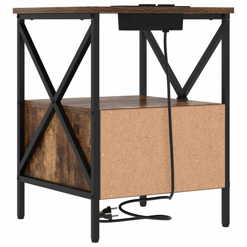 Szafka Nocna z szufladą 2 pcs Dąb wędzony 41,5 x 40,5 x 55 cm