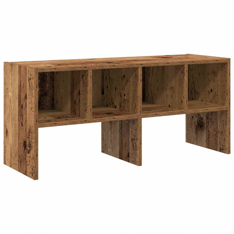Stojak na buty, sztaplowany, stare drewno, 89,5x30x40 cm