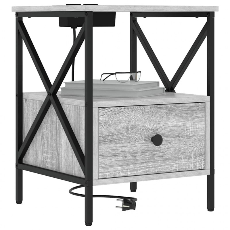 Szafka Nocna z szufladą 2 pcs Szary Sonoma 41,5 x 40,5 x 55 cm