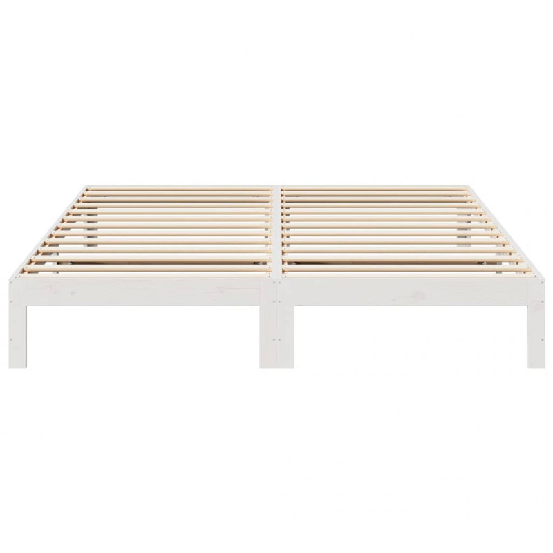 Rama łóżka bez materaca, biała, 160x200 cm, lite drewno sosnowe