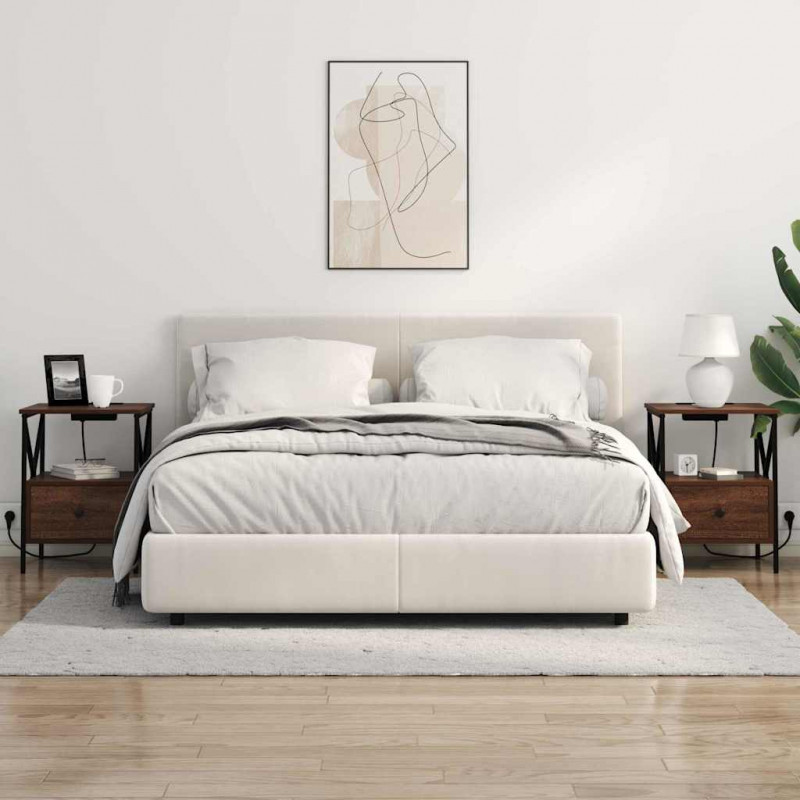 Szafka Nocna z szufladą 2 pcs Brązowy dąb 41,5 x 40,5 x 55 cm