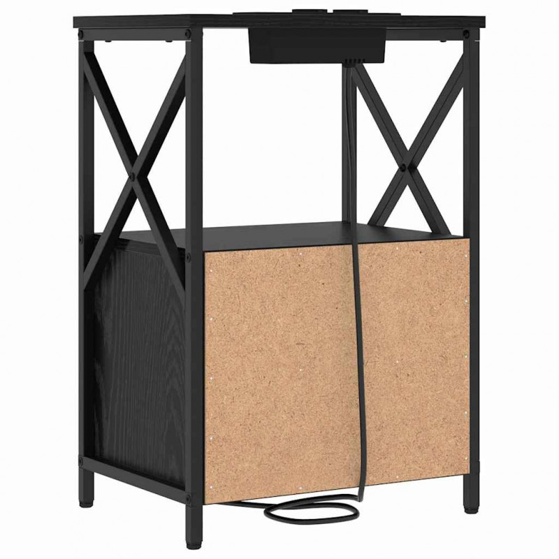 Szafka Nocna Czarny Dąb 40 x 31 x 60 cm Materiał drewnopochodny