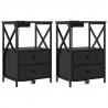 Szafka Nocna z szufladą 2 pcs Czarny Dąb 40 x 31 x 60 cm