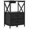 Szafka Nocna z szufladą 2 pcs Czarny Dąb 40 x 31 x 60 cm